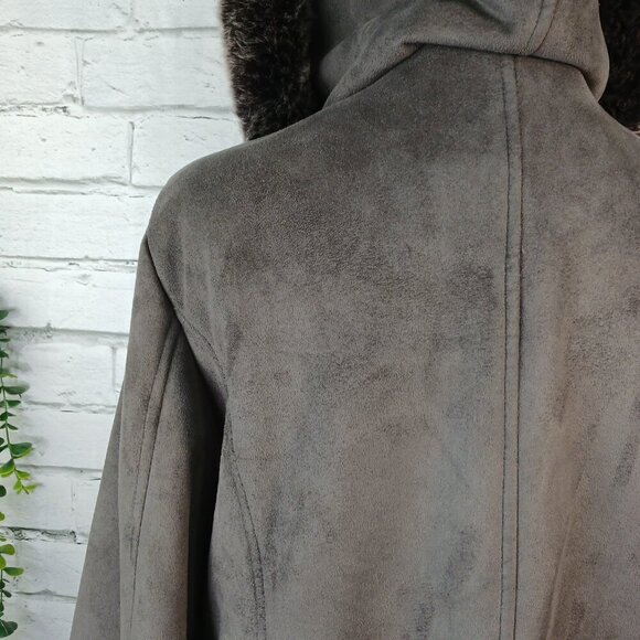 WOMEN'S NAUTICA BRAND COAT, THIGH LENGTH, FAUX FUR LINED HOOD, SIZE LARGE, Y2K - Picture 7 of 12